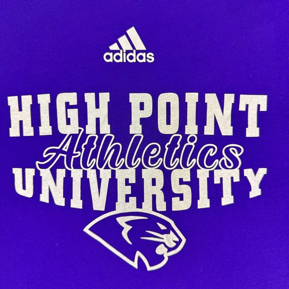 High Point University‎ Panthers Shirt Mens Large Purple NCAA Adidas Tee Graphic